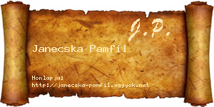 Janecska Pamfil névjegykártya